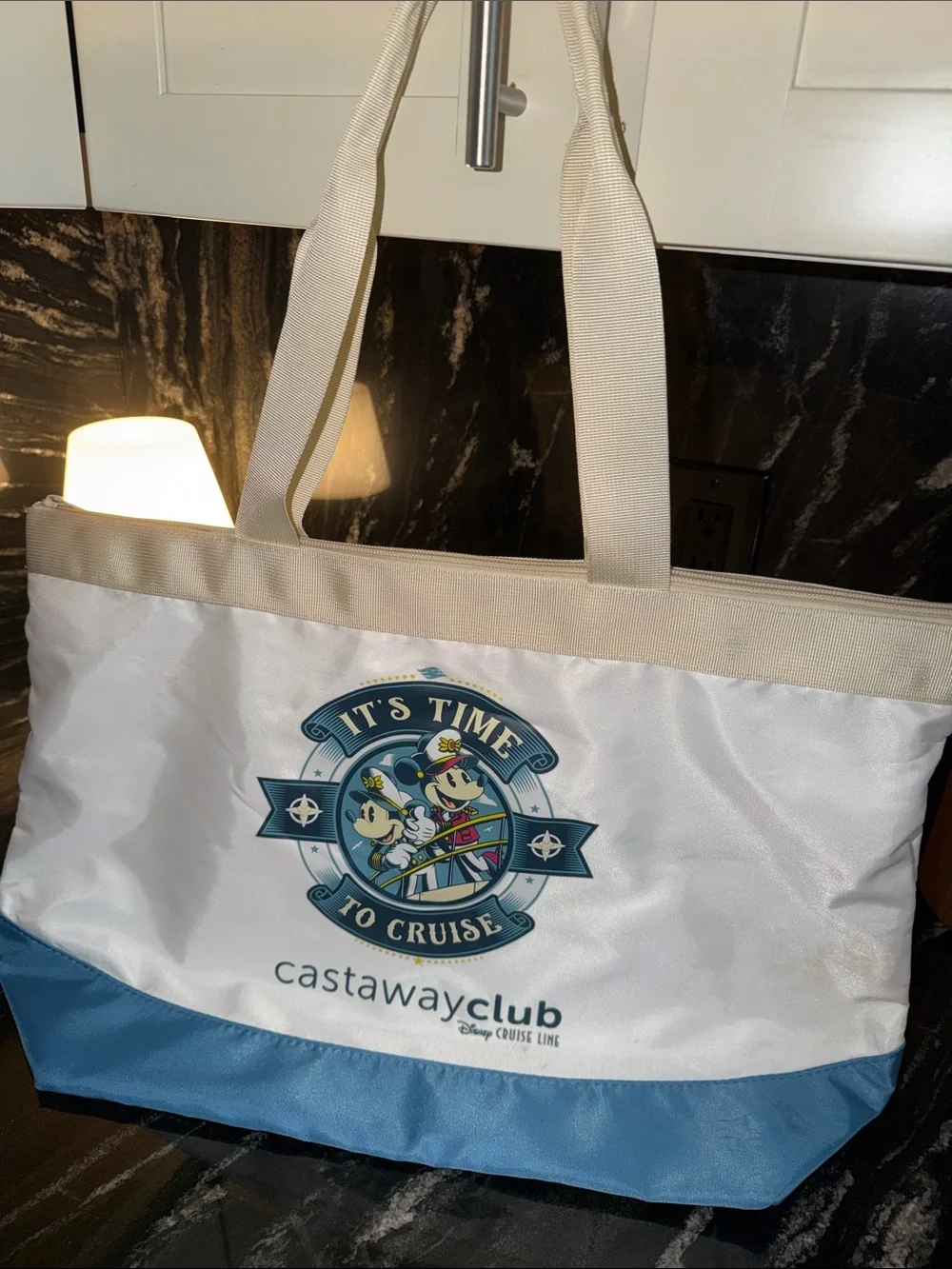 Castaway Club Disney Cruise Line White & Blue Tote Bag